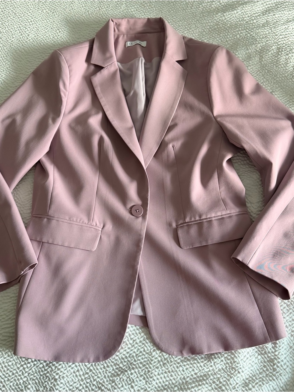 Women's Single-Button Dusty Pink Blazer